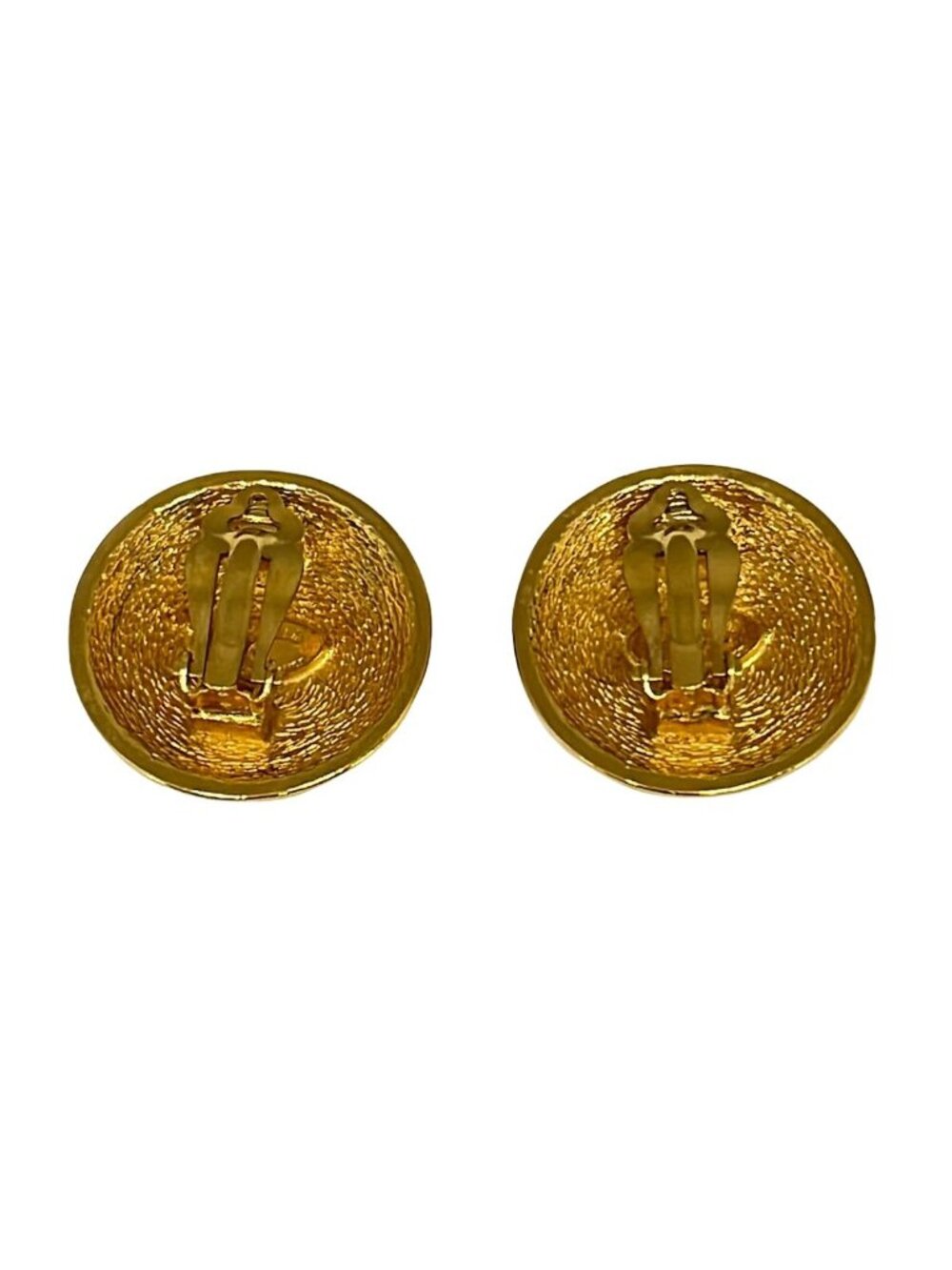Chanel Earrings CC Logo Gold Quilted - Picture 2 of 5